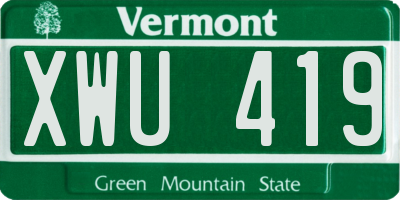 VT license plate XWU419