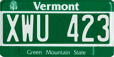 VT license plate XWU423