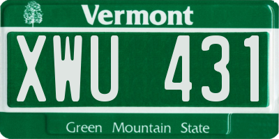 VT license plate XWU431