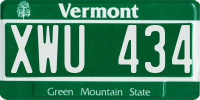VT license plate XWU434