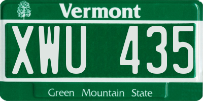 VT license plate XWU435