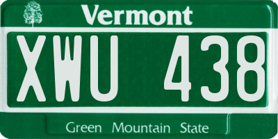 VT license plate XWU438