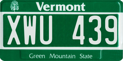 VT license plate XWU439