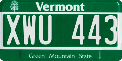 VT license plate XWU443