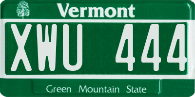 VT license plate XWU444