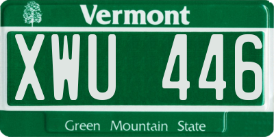 VT license plate XWU446