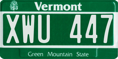 VT license plate XWU447