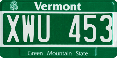 VT license plate XWU453