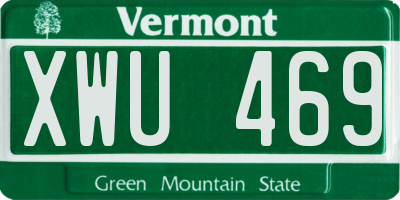 VT license plate XWU469