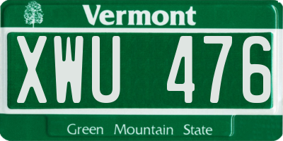 VT license plate XWU476