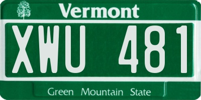 VT license plate XWU481