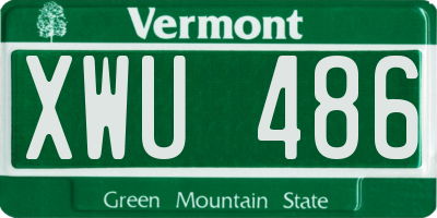 VT license plate XWU486