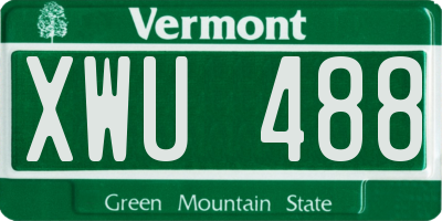 VT license plate XWU488