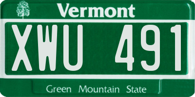 VT license plate XWU491