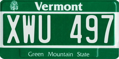 VT license plate XWU497