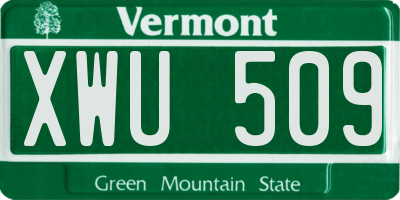 VT license plate XWU509