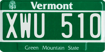 VT license plate XWU510
