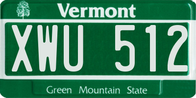 VT license plate XWU512