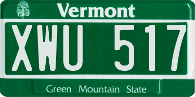 VT license plate XWU517