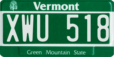 VT license plate XWU518