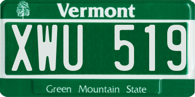 VT license plate XWU519
