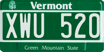VT license plate XWU520