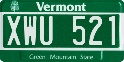 VT license plate XWU521