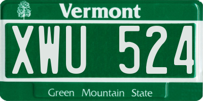 VT license plate XWU524