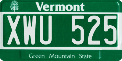 VT license plate XWU525