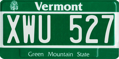 VT license plate XWU527