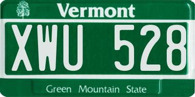VT license plate XWU528