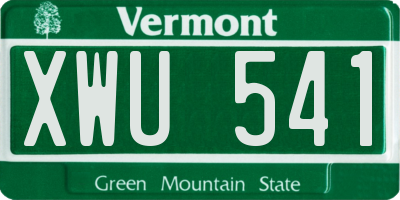 VT license plate XWU541