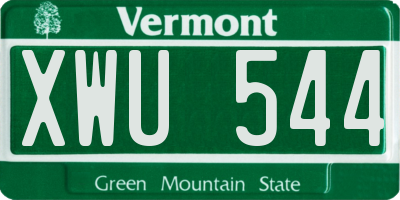 VT license plate XWU544