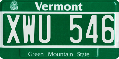 VT license plate XWU546
