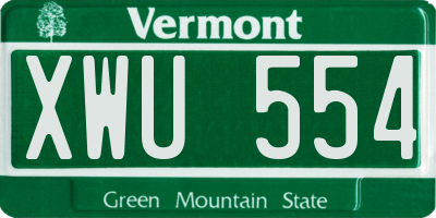 VT license plate XWU554