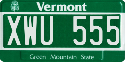 VT license plate XWU555