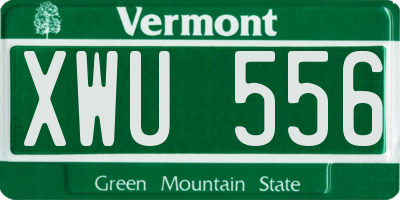VT license plate XWU556