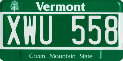 VT license plate XWU558
