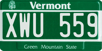 VT license plate XWU559