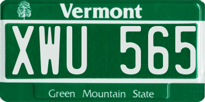 VT license plate XWU565