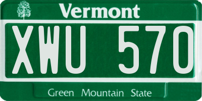 VT license plate XWU570