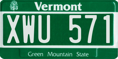 VT license plate XWU571