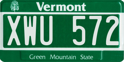 VT license plate XWU572