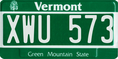 VT license plate XWU573