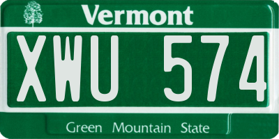 VT license plate XWU574