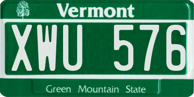 VT license plate XWU576