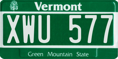 VT license plate XWU577
