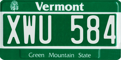 VT license plate XWU584