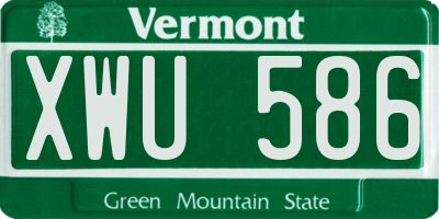 VT license plate XWU586