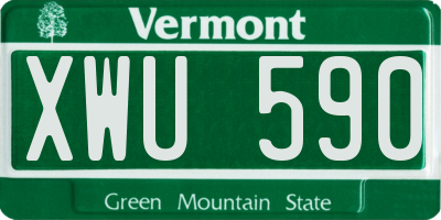 VT license plate XWU590